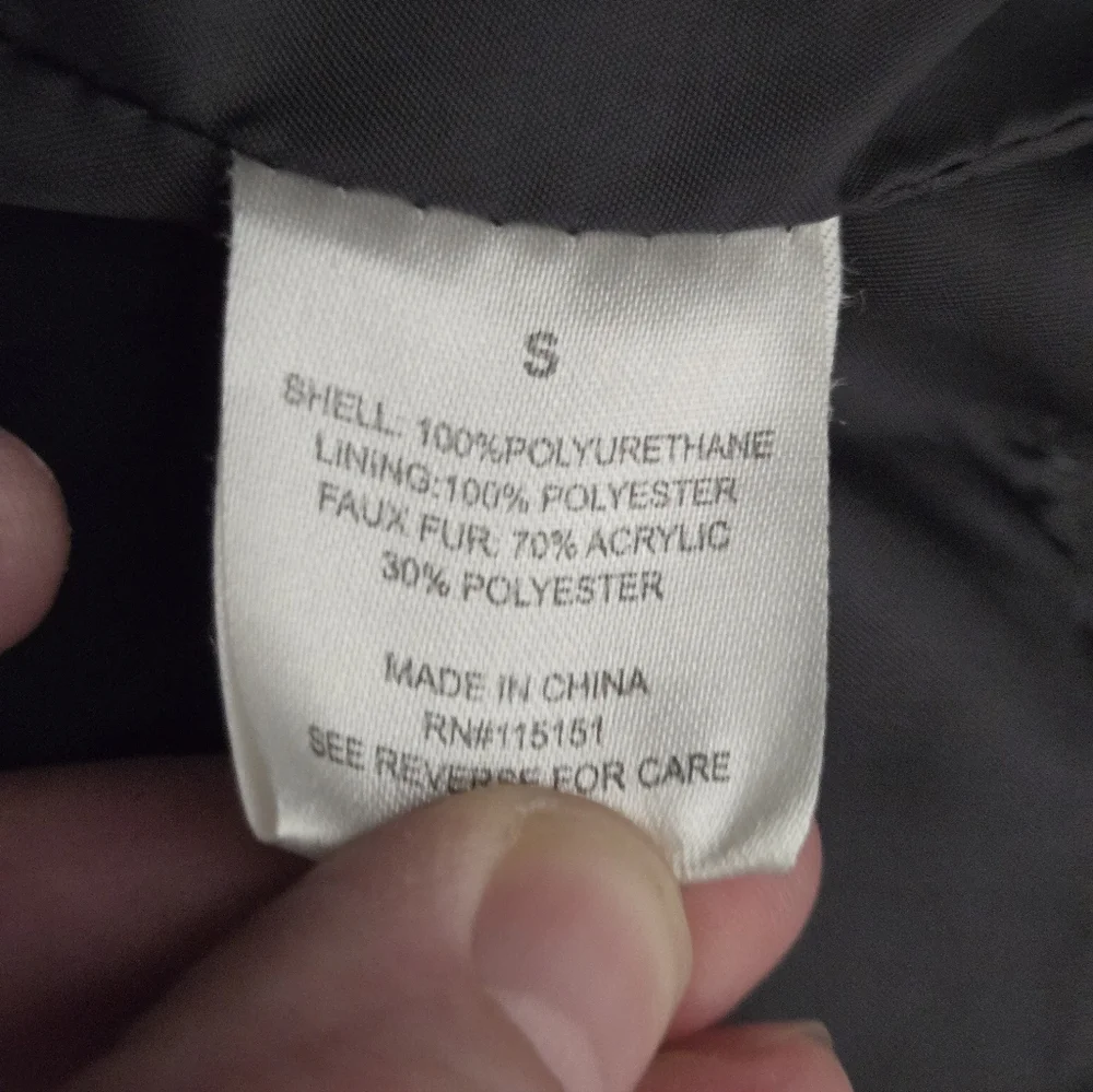 Romeo & Juliet Couture Black Faux Leather Moto Jacket W/ Faux Fur Collar Sz Smal - Picture 8 of 9